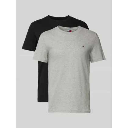 Zdjęcie T-shirt o kroju slim fit z wyhaftowanym logo w zestawie 2 szt.