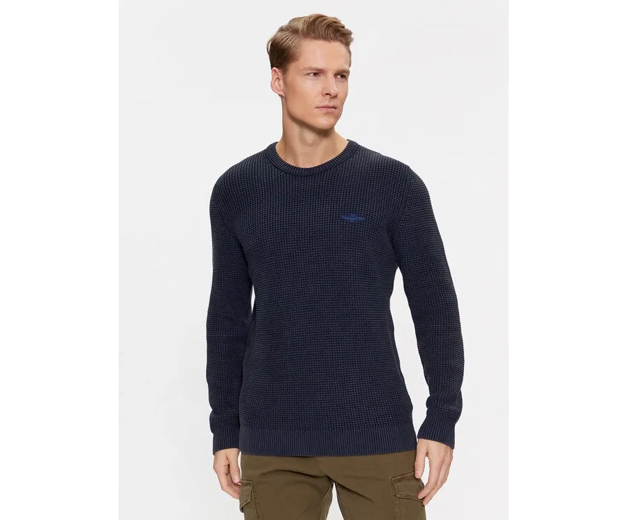 obrazek 1 Aeronautica Militare Sweter 232MA1482L512 Granatowy Regular Fit