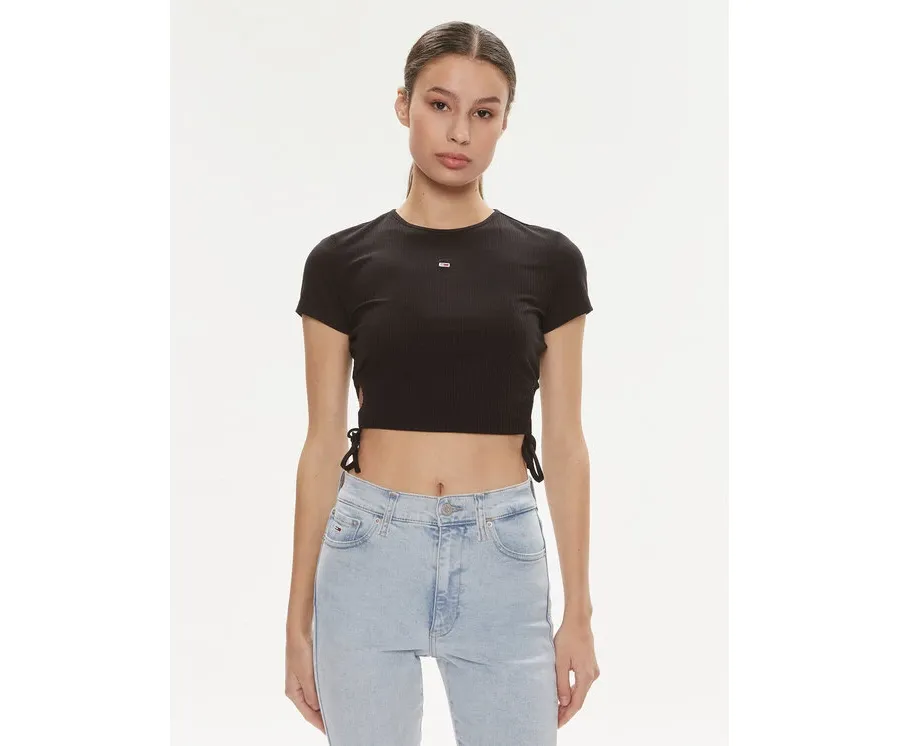 obrazek 1 Tommy Jeans T-Shirt DW0DW17902 Czarny Slim Fit