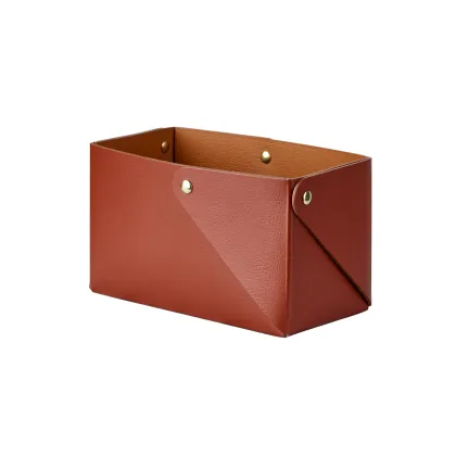 Zdjęcie Bordowe skórzane pudełko Miu 7x14xH8 cm