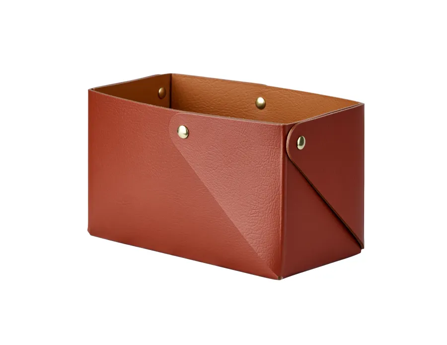 obrazek 1 Bordowe skórzane pudełko Miu 7x14xH8 cm