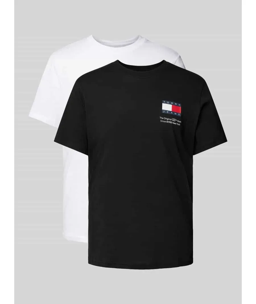 obrazek 1 T-shirt o kroju slim fit z wyhaftowanym logo w zestawie 2 szt.