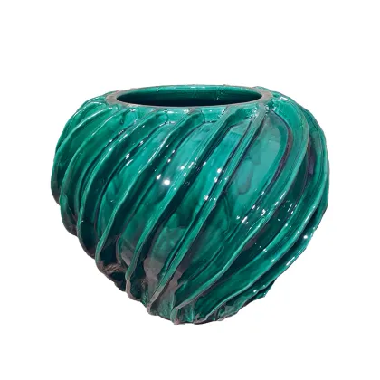 Picture Original Italian vase with embossed stripes