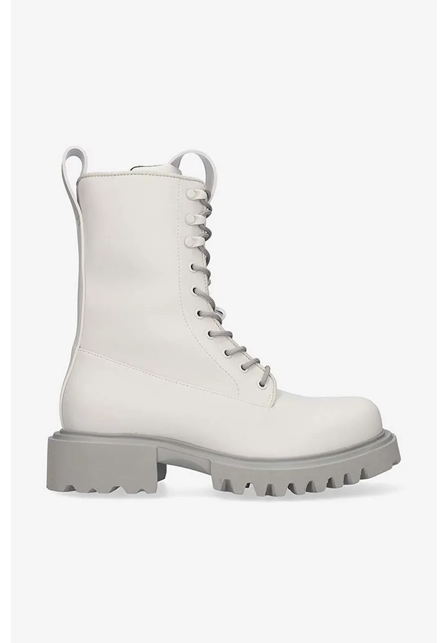 obrazek 1 Rains trapery Palladium x Rains Show Combat Boot 22600 damskie kolor szary na płaskim obcasie 22600.CEMENT