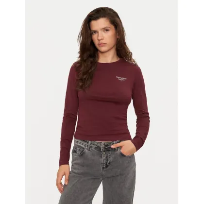 Zdjęcie Tommy Jeans Bluzka Essential DW0DW18793 Bordowy Slim Fit
