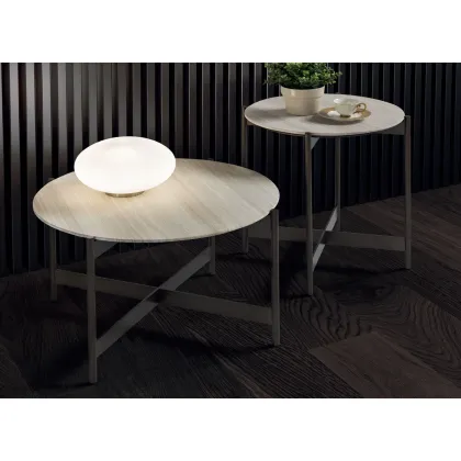 Zdjęcie Piękny komplet dwóch stolików kawowych Iron z metalu i marmuru