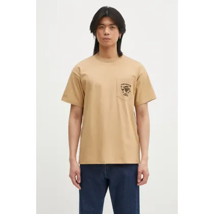Zdjęcie Carhartt WIP t-shirt bawełniany Fragments Pocket męski kolor zielony z aplikacją I034407.0IAXX