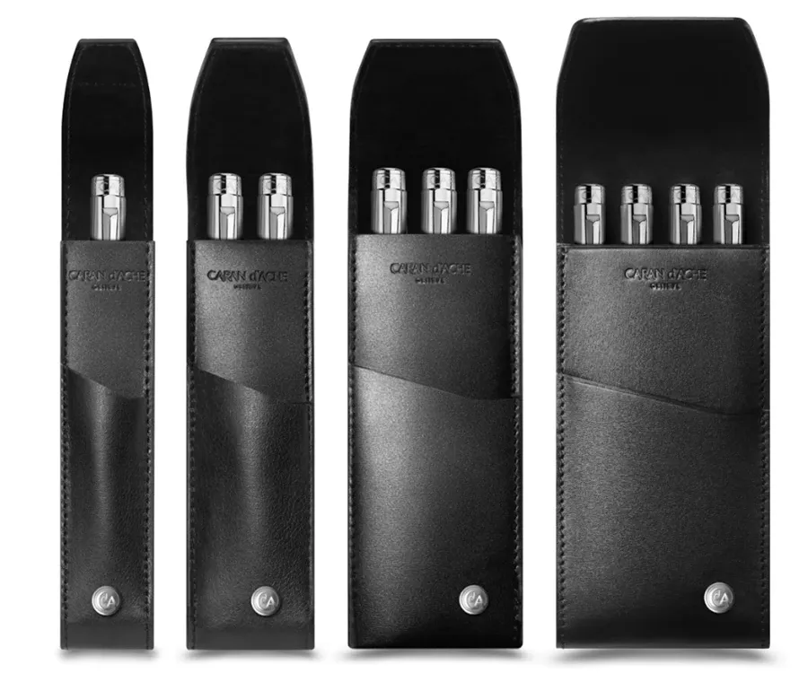 obrazek 1 Etui ze skóry na 2 pióra - Delvaux Haute MaroQuinerie na 2 szt. Black