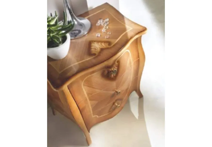 obrazek 3 Elegancka szafka nocna w kolorze jasnego orzechu z 3 szufladkami