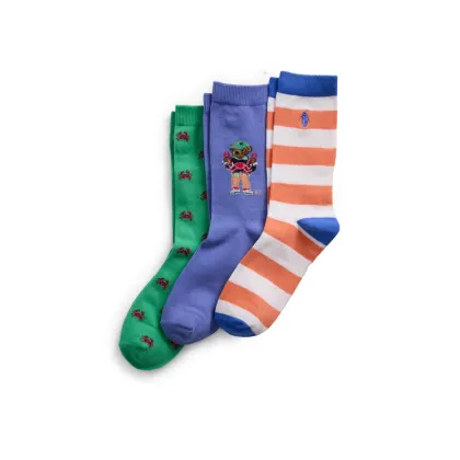 Zdjęcie Polo Ralph Lauren Zestaw 3 par wysokich skarpet dziecięcych 444969087001 Kolorowy