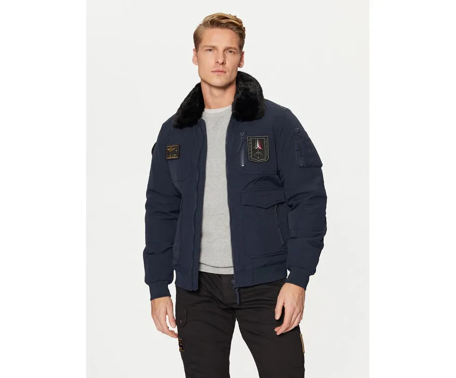 obrazek 1 Aeronautica Militare Kurtka bomber 242AB2106CT3151 Granatowy Regular Fit