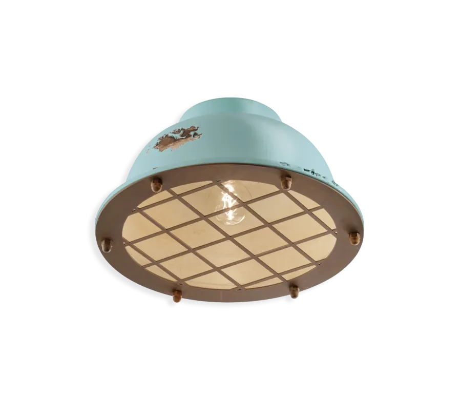 obrazek 5 Wyjątkowa włoska lampa sufitowa-plafoniera Industrial w stylu retro