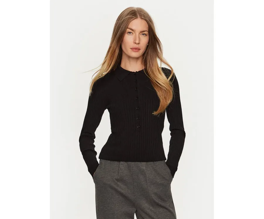 obrazek 1 ViCOLO Sweter 22095S Czarny Slim Fit