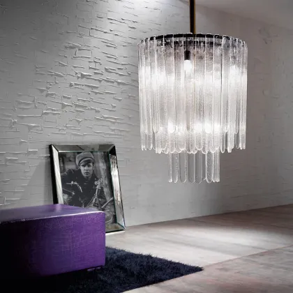 Zdjęcie Zjawiskowy żyrandol LD40/6+4 ze szklanymi płytkami z Włoch