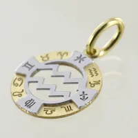 Zdjęcie Zawieszka ze znakiem zodiaku wodnika z żółtego i białego złota