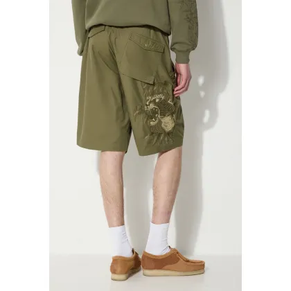 Zdjęcie Maharishi szorty Maha Tiger Loose Snoshorts męskie kolor zielony 5099.OLIVE