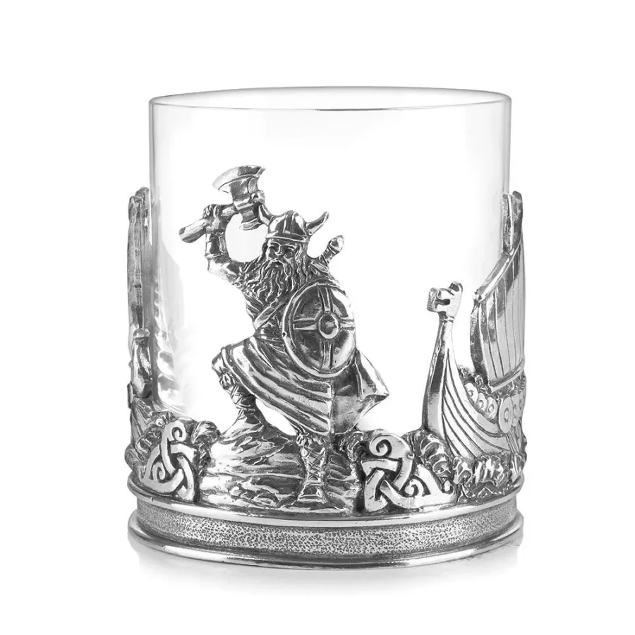 obrazek 1 Stylowa szklanka do whisky zdobiona motywem Wikingów - wyjątkowy prezent