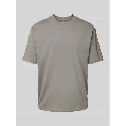 Zdjęcie T-shirt z prążkowanym okrągłym dekoltem