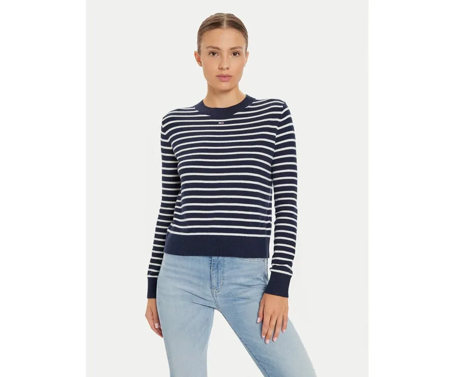 obrazek 1 Tommy Jeans Sweter Essential DW0DW17254 Granatowy Regular Fit