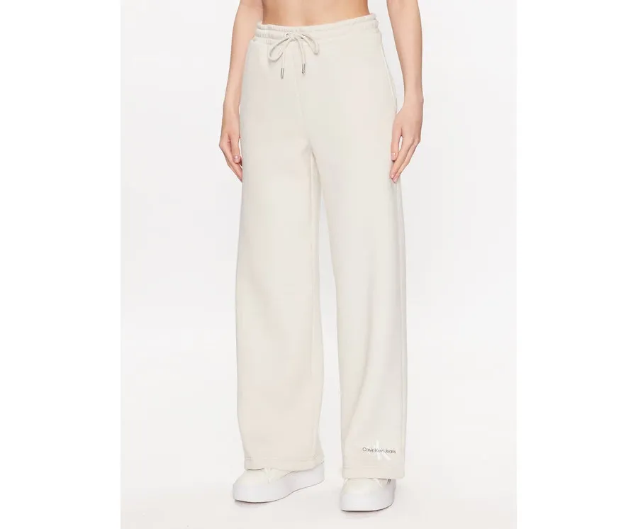 obrazek 1 Calvin Klein Jeans Spodnie dresowe J20J221296 Écru Relaxed Fit