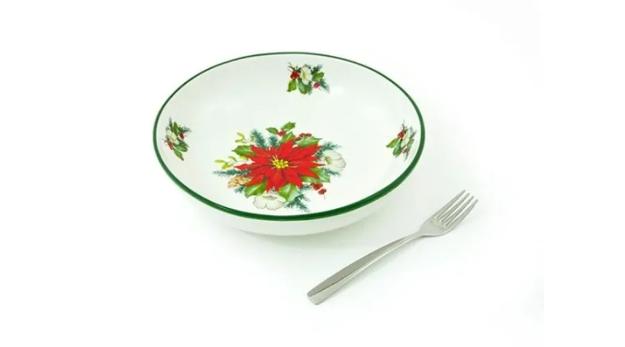 obrazek 2 Świąteczna miska 27 cm z motywem kwiatów – Le Ceramiche