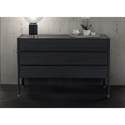 Zdjęcie Komoda Hugs - wykończenie drewno hebanowe i metalowe nóżki