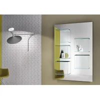 Zdjęcie Lustrzany panel ścienny ze szklanymi półkami - Tonelli Design