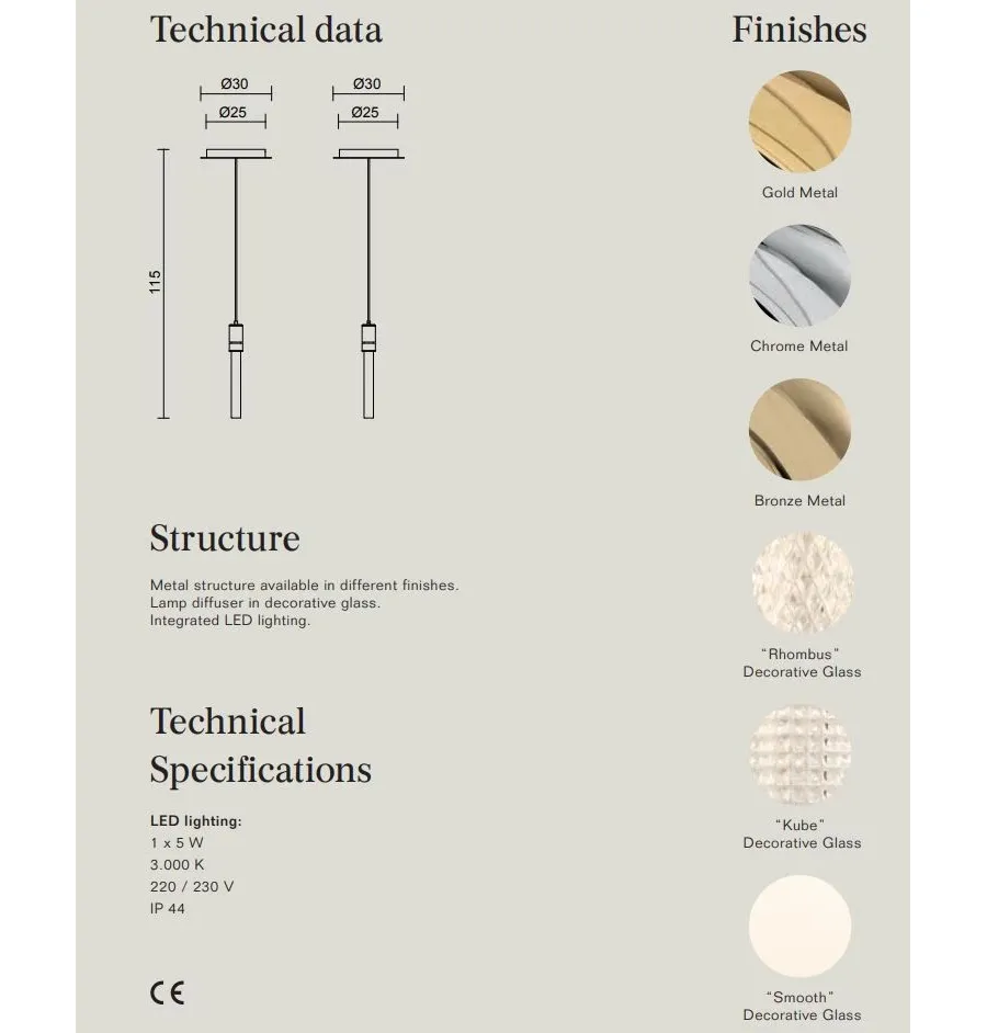 obrazek 4 Pojedyńcza lampa wisząca Ducale Flute Down
