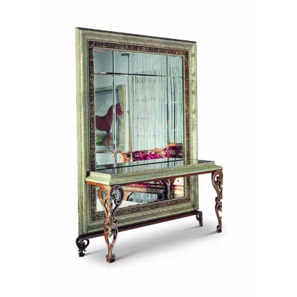 Zdjęcie Włoska antyczna konsola z dużym lustrem