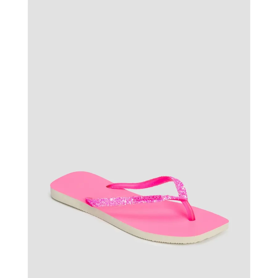 obrazek 1 Japonki Damskie Havaianas Square Glitter Różowe