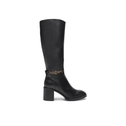 Zdjęcie Tommy Hilfiger Kozaki Th Chain Leather Long Boot FW0FW08182 Czarny