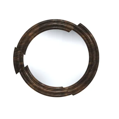 Picture Sophisticated mirror for the living room - walnut wood, brass - Soberanna