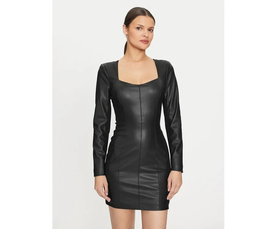 obrazek 1 Guess Sukienka z imitacji skóry 4YGK20 7159A Czarny Regular Fit