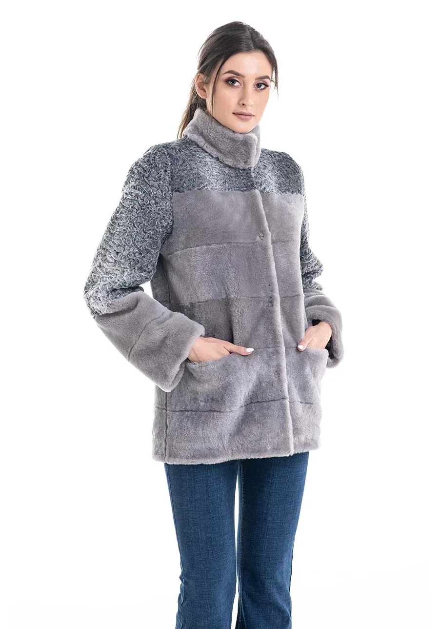obrazek 1 Elegancki i wygodny płaszcz z futra owczego - A&A Vesa