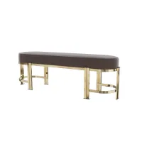 Picture Marie upholstered bench with gold-plated brass structure