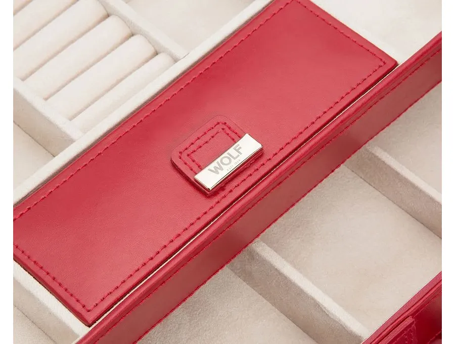 obrazek 4 Stylowy pojemnik na biżuterię z przegródkami Caroline Medium Red