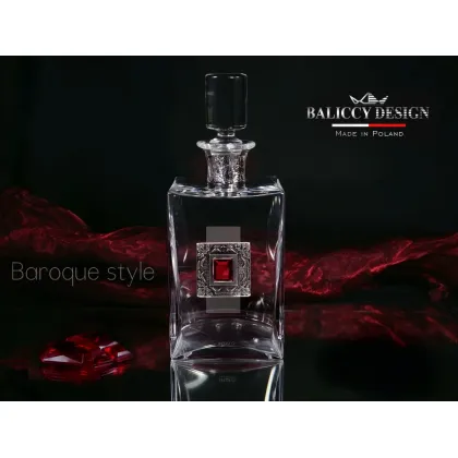 Zdjęcie Karafka do whisky barok z kryształem rubinowym