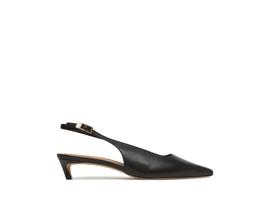 obrazek 1 Tommy Hilfiger Sandały Squared Toe Kitten Slingback FW0FW08711 Czarny