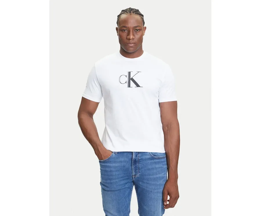 obrazek 1 Calvin Klein Jeans T-Shirt Center Monogram LV04RC857G Biały Regular Fit