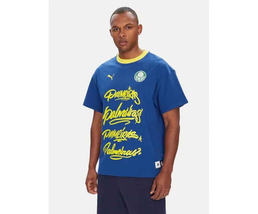 obrazek 1 Puma T-Shirt CWC Hoops x Palmeiras 631704 Niebieski Regular Fit