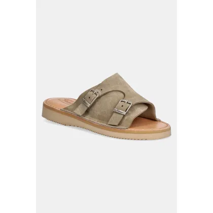 Zdjęcie Fracap klapki skórzane Sandals kolor beżowy D110