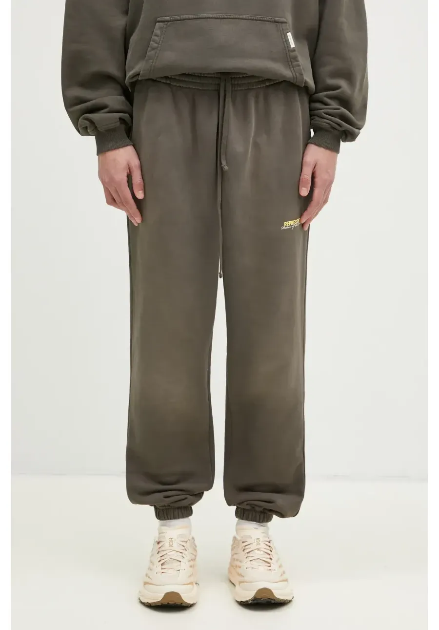 obrazek 1 Represent spodnie dresowe bawełniane Patron Of The Club Sweatpant kolor zielony proste MLM4278.16