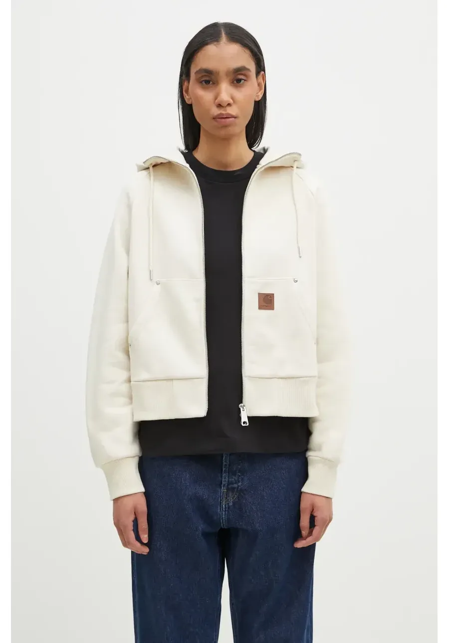 obrazek 1 Carhartt WIP bluza Hooded Eldon Jacket damska kolor beżowy z kapturem gładka I034374.05XX