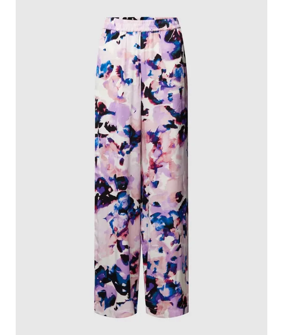 obrazek 1 Spodnie materiałowe z czystej wiskozy ze wzorem na całej powierzchni model ‘THEA’