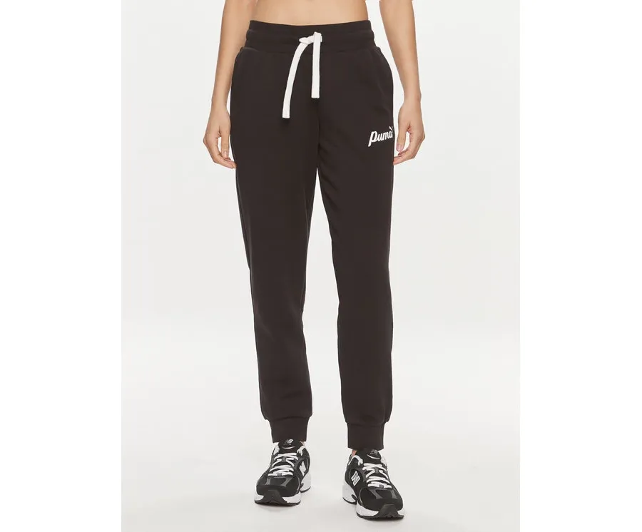 obrazek 1 Puma Spodnie dresowe Ess+ Script 679350 Czarny Regular Fit