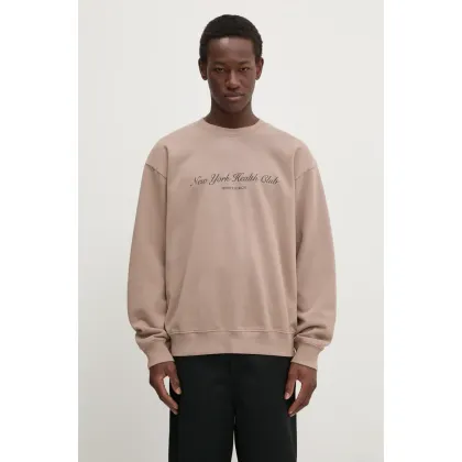 Zdjęcie Sporty & Rich bluza bawełniana NY Health Club kolor beżowy z nadrukiem ST071512043BE05