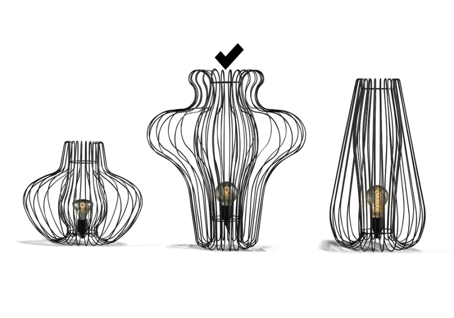 obrazek 1 Lampa z cienkich stalowych drutów w nowoczesnym stylu 73cm - Colico