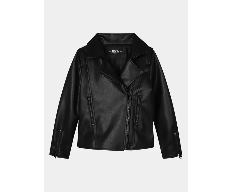 obrazek 1 Karl Lagerfeld Kids Kurtka z imitacji skóry Z16161 S Czarny Regular Fit
