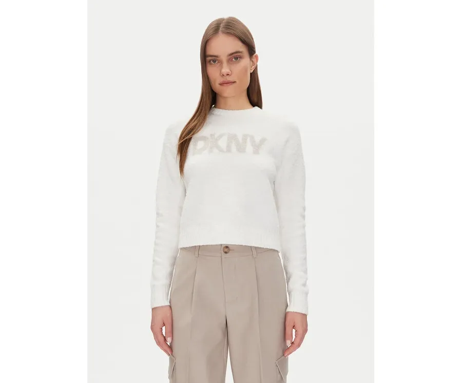 obrazek 1 DKNY Sweter DJ4R0424 Écru Regular Fit