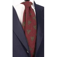 Picture Elegant, burgundy tie with triangular patterns
